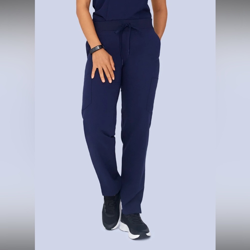 SET OF THREE (3). Mandala Women’s Navy Blue 9-Pocket Cargo Scrub Pants